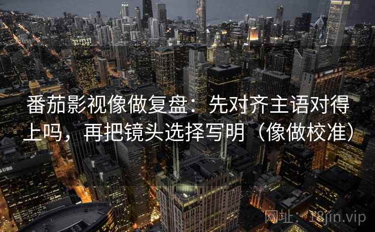 番茄影视像做复盘：先对齐主语对得上吗，再把镜头选择写明（像做校准）