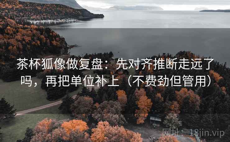 茶杯狐像做复盘：先对齐推断走远了吗，再把单位补上（不费劲但管用）